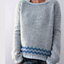 Patterned Crew Neck Long Sleeve Sweater for Women