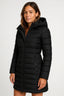 Quilted Mid Length Hooded Puffer Coat for Women