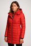 Quilted Mid Length Hooded Puffer Coat for Women