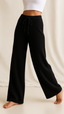 Soft Wide Leg High Waist Knit Lounge Pants for Women