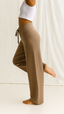 Soft Wide Leg High Waist Knit Lounge Pants for Women