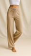 Soft Wide Leg High Waist Knit Lounge Pants for Women