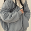 Fleece Lined Reversible Oversized Hooded Jacket for Women
