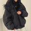 Fleece Lined Reversible Oversized Hooded Jacket for Women