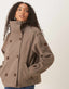 Double Breasted Cotton Blend Brown Coat for Women