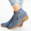 Side Zip Low Heel Suede Ankle Boots for Women