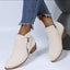 Side Zip Low Heel Suede Ankle Boots for Women