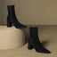 Sleek Pointed Toe Block Heel Ankle Boots for Women
