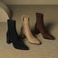 Sleek Pointed Toe Block Heel Ankle Boots for Women