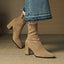 Sleek Pointed Toe Block Heel Ankle Boots for Women