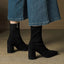 Sleek Pointed Toe Block Heel Ankle Boots for Women