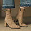 Sleek Pointed Toe Block Heel Ankle Boots for Women
