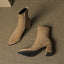 Sleek Pointed Toe Block Heel Ankle Boots for Women