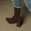 Sleek Pointed Toe Block Heel Ankle Boots for Women