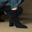 Sleek Pointed Toe Block Heel Ankle Boots for Women