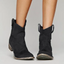 Stacked Heel Western Ankle Boots for Women