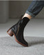 Stylish Rounded Toe Block Heel Ankle Boots for Women