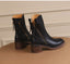 Stylish Rounded Toe Block Heel Ankle Boots for Women
