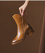 Stylish Rounded Toe Block Heel Ankle Boots for Women
