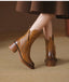 Stylish Rounded Toe Block Heel Ankle Boots for Women