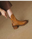 Stylish Rounded Toe Block Heel Ankle Boots for Women