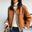 Cozy Chic Sherpa Lined Button Jacket for Women