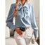 Women’s Elegant Long Puff Sleeve Tie Neck Blouse