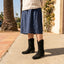 Vintage Embroidered Western Suede Boots for Women