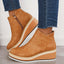 Wedge Side Zip Ankle Boots for Women