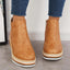 Wedge Side Zip Ankle Boots for Women