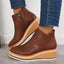 Wedge Side Zip Ankle Boots for Women