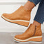 Wedge Side Zip Ankle Boots for Women