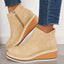 Wedge Side Zip Ankle Boots for Women