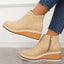 Wedge Side Zip Ankle Boots for Women