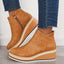 Wedge Side Zip Ankle Boots for Women