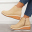 Wedge Side Zip Ankle Boots for Women