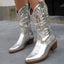 Western Embroidered Pointed Toe Cowboy Boots for Women
