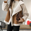 Women’s Faux Shearling Fleece Lined Lapel Jacket