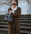 Women’s Long Brown Belted Trench Coat
