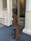 Women’s Long Brown Belted Trench Coat
