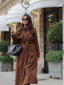 Women’s Long Brown Belted Trench Coat
