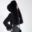Women’s Cropped Hooded Faux Fur Jacket