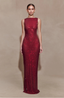 Women’s Sequin Boat Neck Sleeveless Bodycon Formal Evening Gown Maxi Dress