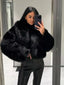 Women’s Soft Faux Fur Jacket with Wide Collar