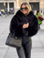 Women’s Soft Faux Fur Jacket with Wide Collar