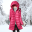 Women’s Light Long Hooded Puffer Coat