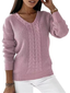 Women’s V-Neck Cable Knit Sweater