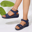 Women’s Adjustable Hook-and-Loop Straps Wedge Sandals
