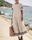 Women's Beige Short Sleeve Maxi Dress
