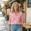 Women's Bird Print Long Sleeve Button Down Shirt